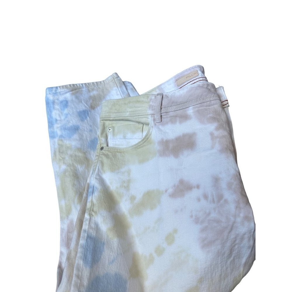 ANTHROPOLOGIE + Pilcro Slim Boyfriend Crop Tie Dye Jeans Plus Size 22W NEW $160 - Picture 2 of 13